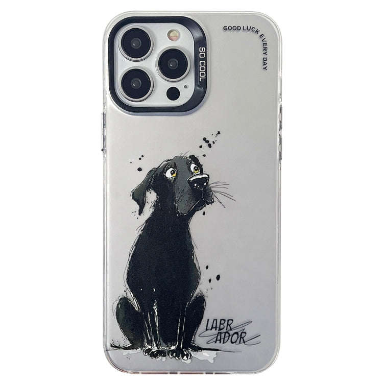 Double Layer Color Silver Series Animal Oil Painting Phone Case, For iPhone 12 Pro, For iPhone 11