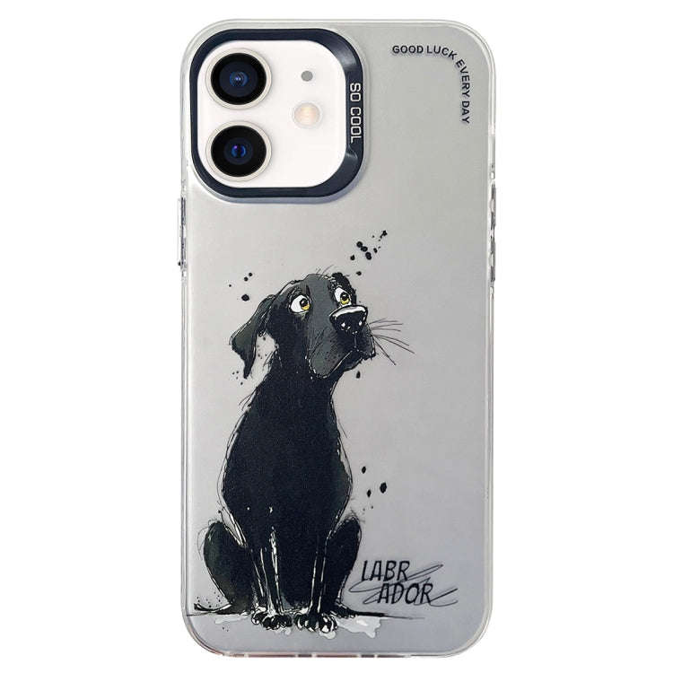 Double Layer Color Silver Series Animal Oil Painting Phone Case, For iPhone 12 Pro, For iPhone 11