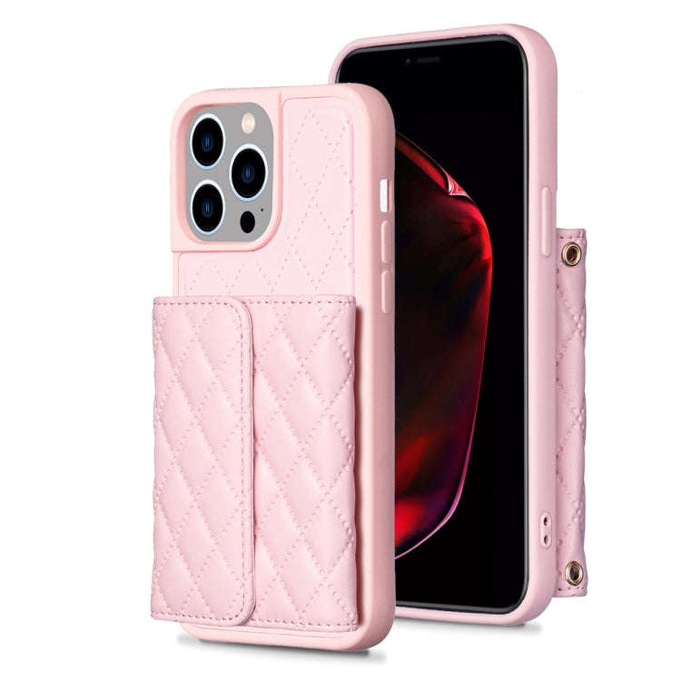 Horizontal Wallet Rhombic Leather Phone Case, For iPhone 15 Pro Max, For iPhone 15 Pro, For iPhon...