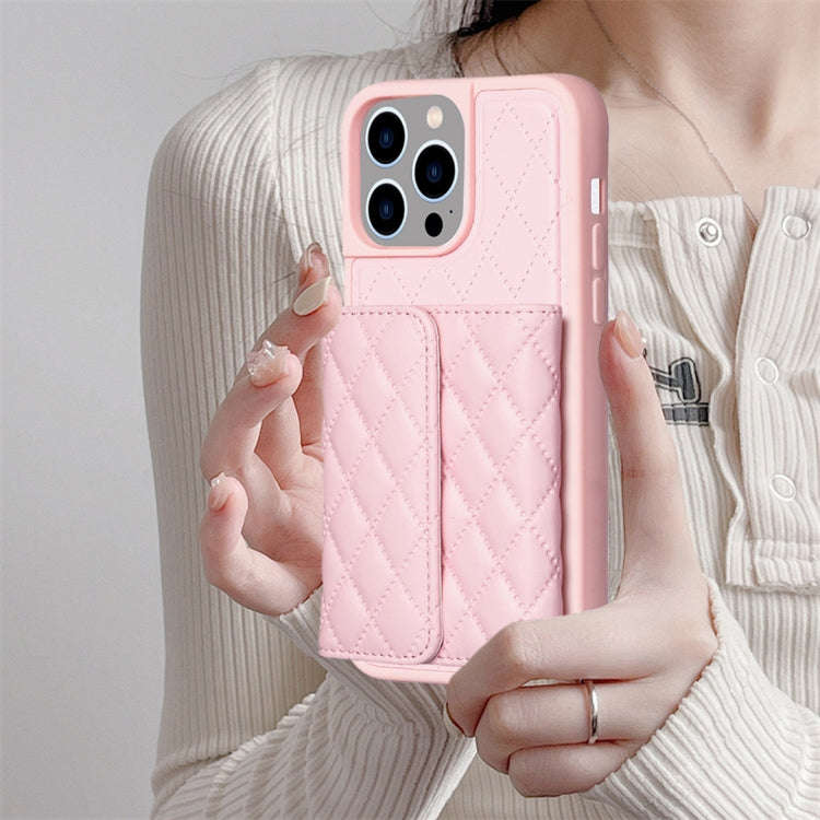 Horizontal Wallet Rhombic Leather Phone Case, For iPhone 15 Pro Max, For iPhone 15 Pro, For iPhon...