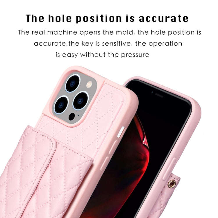Horizontal Wallet Rhombic Leather Phone Case, For iPhone 15 Pro Max, For iPhone 15 Pro, For iPhon...