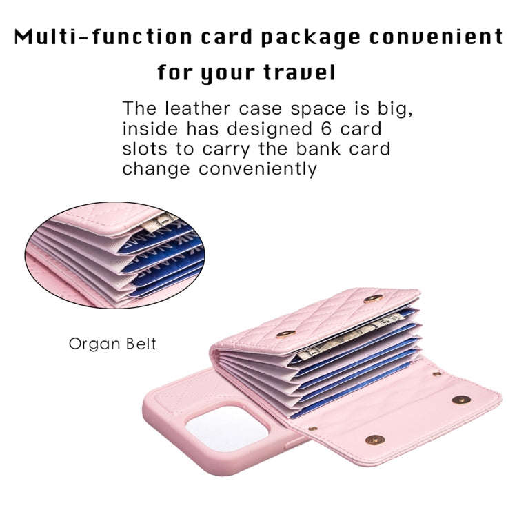 Horizontal Wallet Rhombic Leather Phone Case, For iPhone 15 Pro Max, For iPhone 15 Pro, For iPhon...