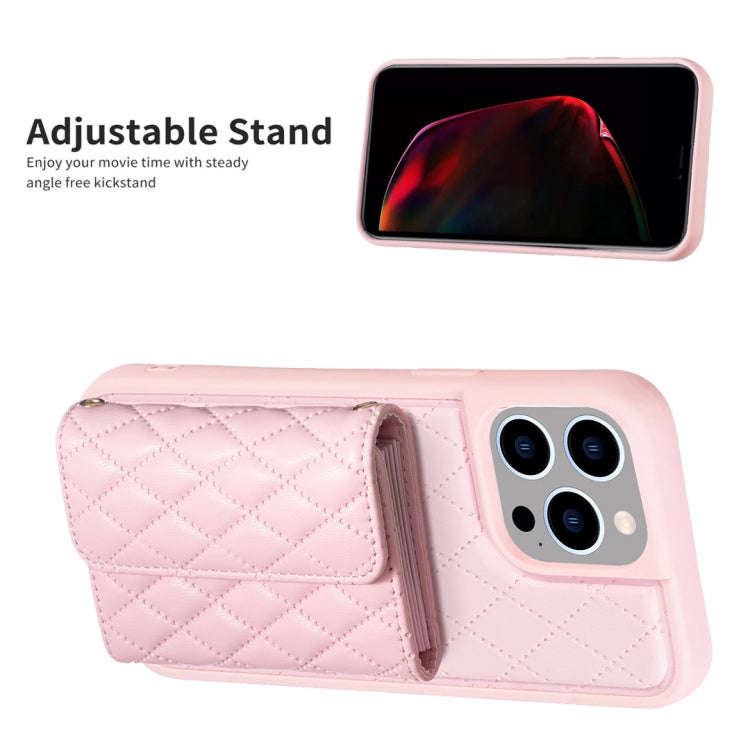 Horizontal Wallet Rhombic Leather Phone Case, For iPhone 15 Pro Max, For iPhone 15 Pro, For iPhon...