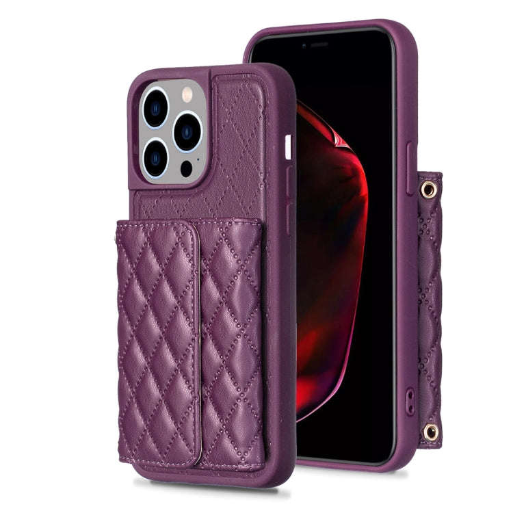 Horizontal Wallet Rhombic Leather Phone Case, For iPhone 15 Pro Max, For iPhone 15 Pro, For iPhon...