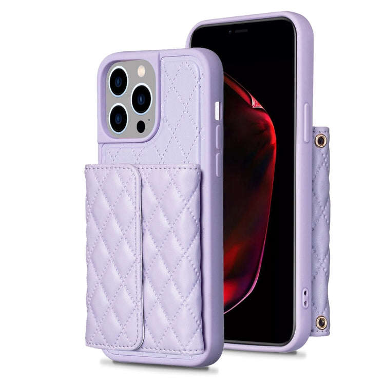 Horizontal Wallet Rhombic Leather Phone Case, For iPhone 15 Pro Max, For iPhone 15 Pro, For iPhon...