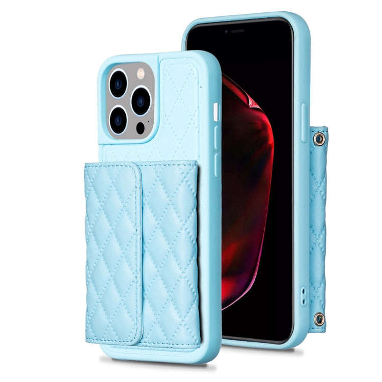 Horizontal Wallet Rhombic Leather Phone Case, For iPhone 15 Pro Max, For iPhone 15 Pro, For iPhon...