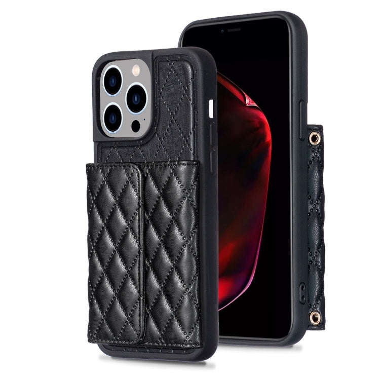 Horizontal Wallet Rhombic Leather Phone Case, For iPhone 15 Pro Max, For iPhone 15 Pro, For iPhon...