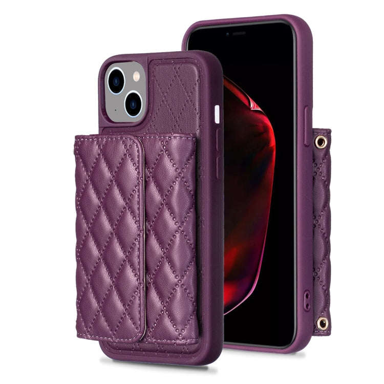 Horizontal Wallet Rhombic Leather Phone Case, For iPhone 15 Pro Max, For iPhone 15 Pro, For iPhon...