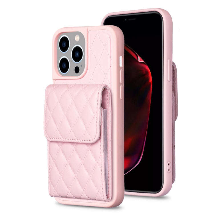 Vertical Wallet Rhombic Leather Phone Case, For iPhone 15 Pro Max, For iPhone 15 Pro, For iPhone ...