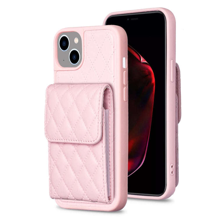 Vertical Wallet Rhombic Leather Phone Case, For iPhone 15 Pro Max, For iPhone 15 Pro, For iPhone ...