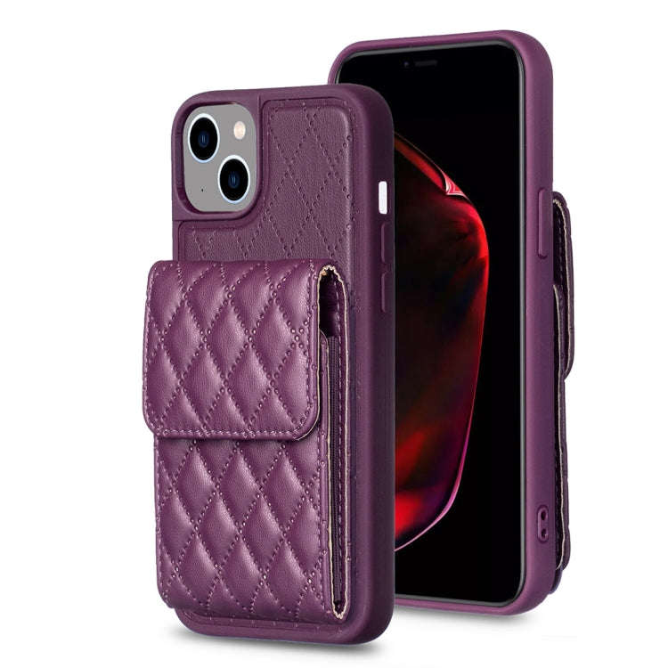Vertical Wallet Rhombic Leather Phone Case, For iPhone 15 Pro Max, For iPhone 15 Pro, For iPhone ...
