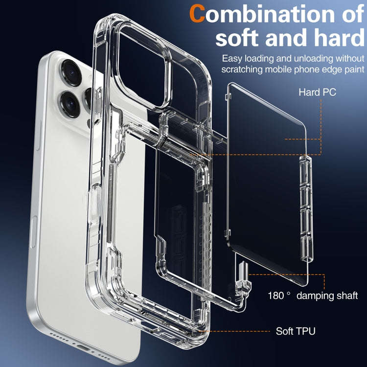 Crystal Clear Flip Card Slot Phone Case, For iPhone 16 Pro Max, For iPhone 16 Pro, For iPhone 16 ...