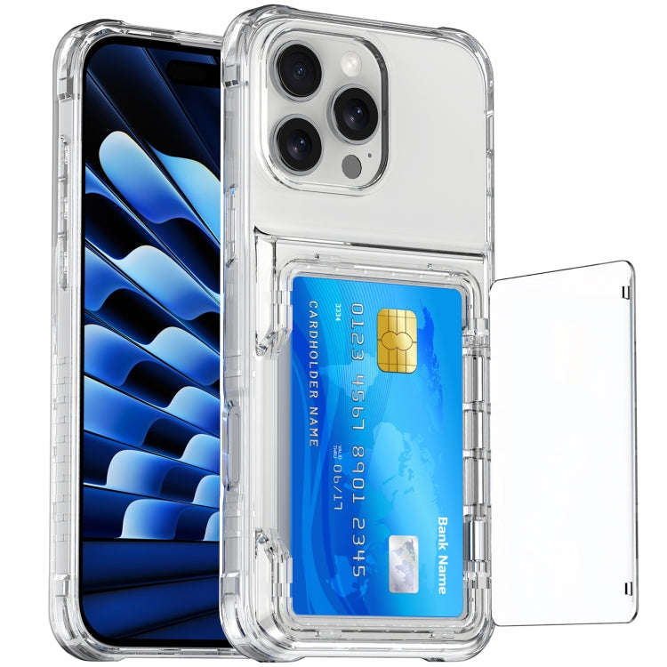 Crystal Clear Flip Card Slot Phone Case, For iPhone 16 Pro Max, For iPhone 16 Pro, For iPhone 16 ...
