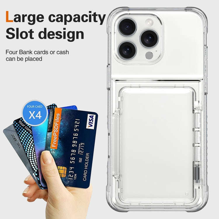Crystal Clear Flip Card Slot Phone Case, For iPhone 16 Pro Max, For iPhone 16 Pro, For iPhone 16 ...