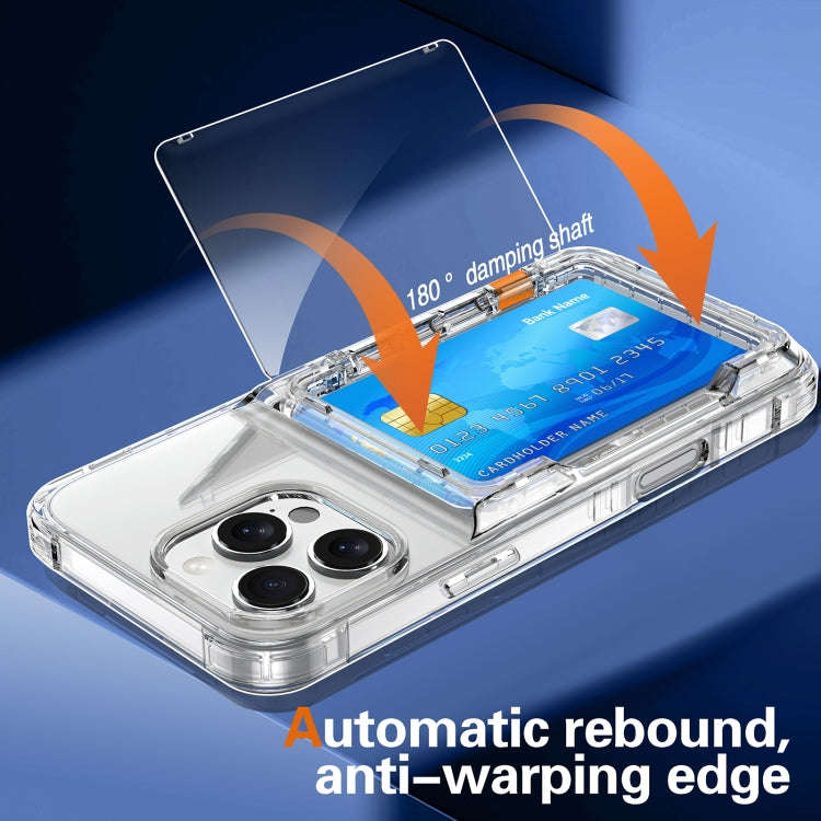 Crystal Clear Flip Card Slot Phone Case, For iPhone 16 Pro Max, For iPhone 16 Pro, For iPhone 16 ...