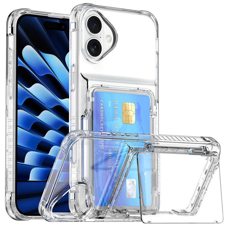 Crystal Clear Flip Card Slot Phone Case, For iPhone 16 Pro Max, For iPhone 16 Pro, For iPhone 16 ...