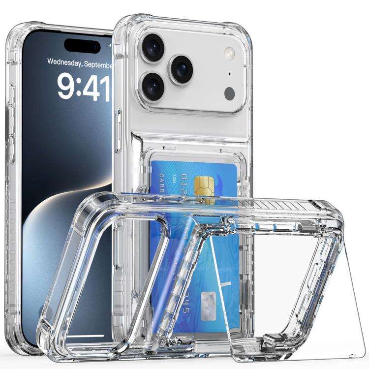 Crystal Clear Flip Card Slot Phone Case, For iPhone 18 Pro Max / 17 Pro Max, For iPhone 17, For i...