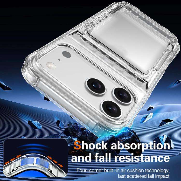 Crystal Clear Flip Card Slot Phone Case, For iPhone 18 Pro Max / 17 Pro Max, For iPhone 17, For i...