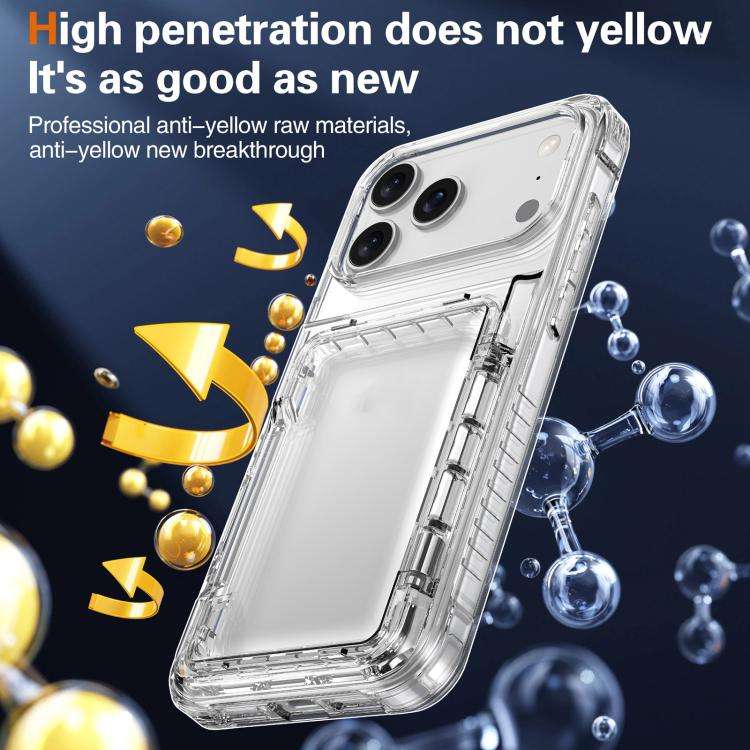 Crystal Clear Flip Card Slot Phone Case, For iPhone 18 Pro Max / 17 Pro Max, For iPhone 17, For i...