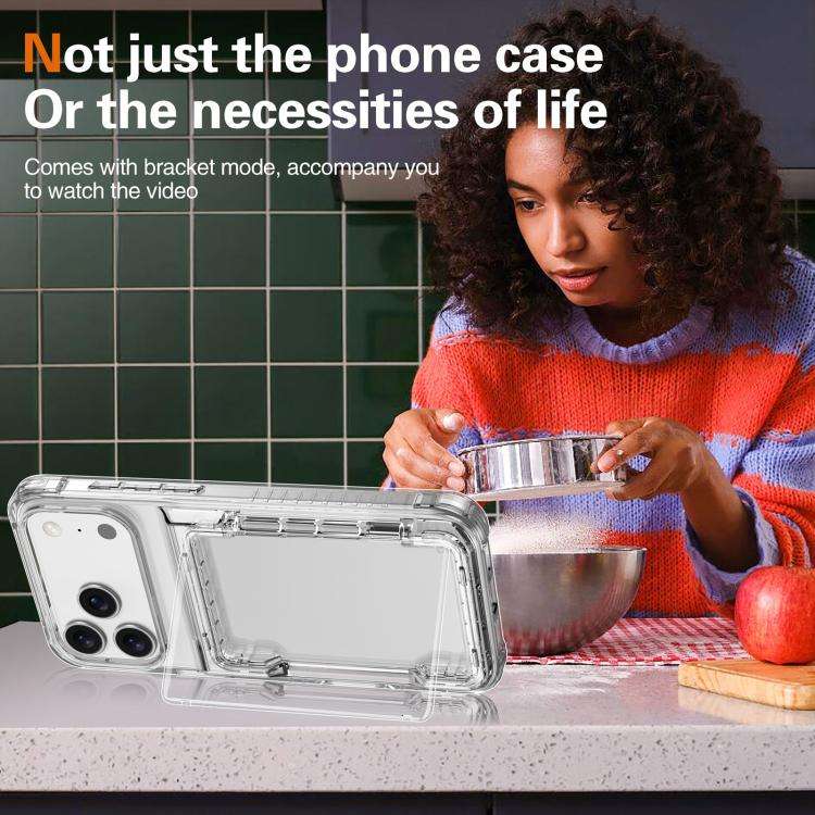 Crystal Clear Flip Card Slot Phone Case, For iPhone 18 Pro Max / 17 Pro Max, For iPhone 17, For i...