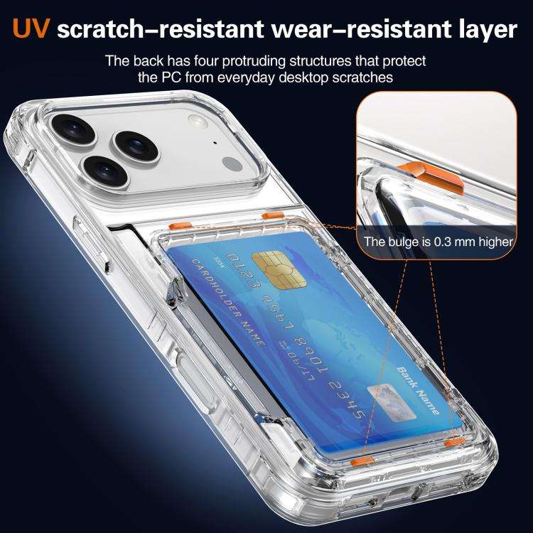 Crystal Clear Flip Card Slot Phone Case, For iPhone 18 Pro Max / 17 Pro Max, For iPhone 17, For i...
