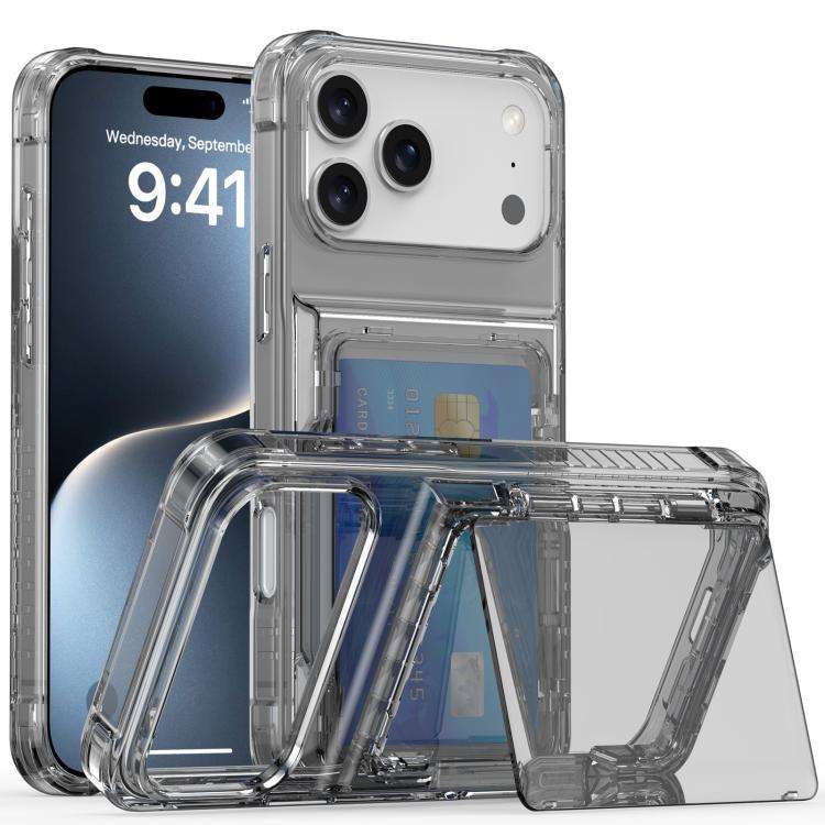 Crystal Clear Flip Card Slot Phone Case, For iPhone 18 Pro Max / 17 Pro Max, For iPhone 17, For i...