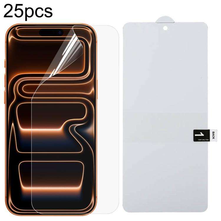25pcs Full Screen Protector Explosion-proof Hydrogel Film, For iPhone 17 Pro Max, For iPhone 17 /...