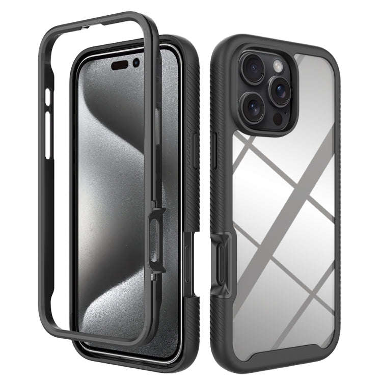 Starry Sky Solid Color Shockproof TPU Clear PC Phone Case, For iPhone 16 Pro Max, For iPhone 16 P...