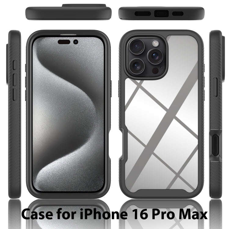 Starry Sky Solid Color Shockproof TPU Clear PC Phone Case, For iPhone 16 Pro Max, For iPhone 16 P...
