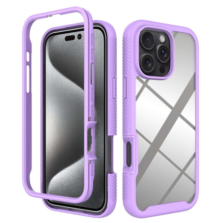 Starry Sky Solid Color Shockproof TPU Clear PC Phone Case, For iPhone 16 Pro Max, For iPhone 16 P...