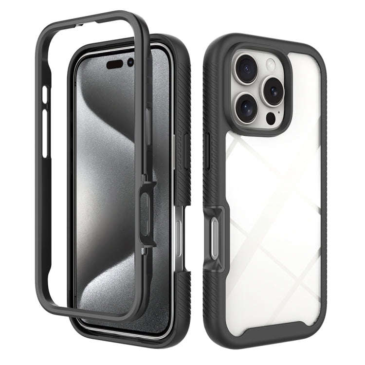 Starry Sky Solid Color Shockproof TPU Clear PC Phone Case, For iPhone 16 Pro Max, For iPhone 16 P...