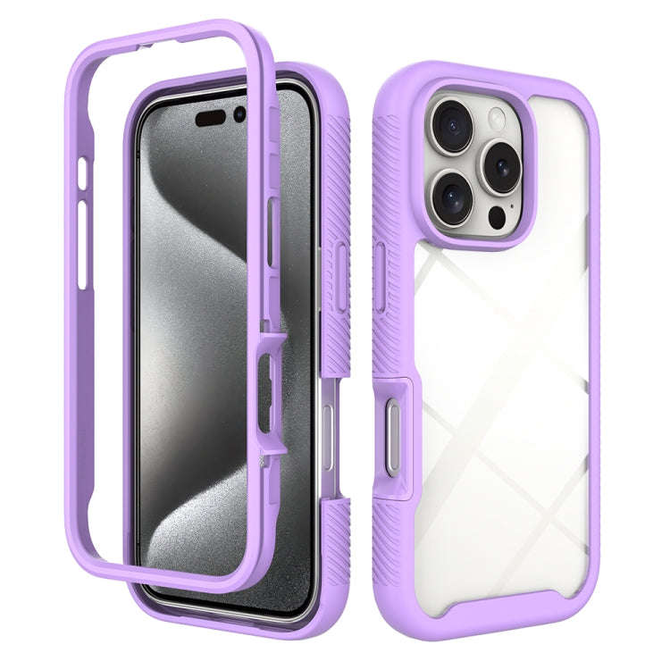 Starry Sky Solid Color Shockproof TPU Clear PC Phone Case, For iPhone 16 Pro Max, For iPhone 16 P...