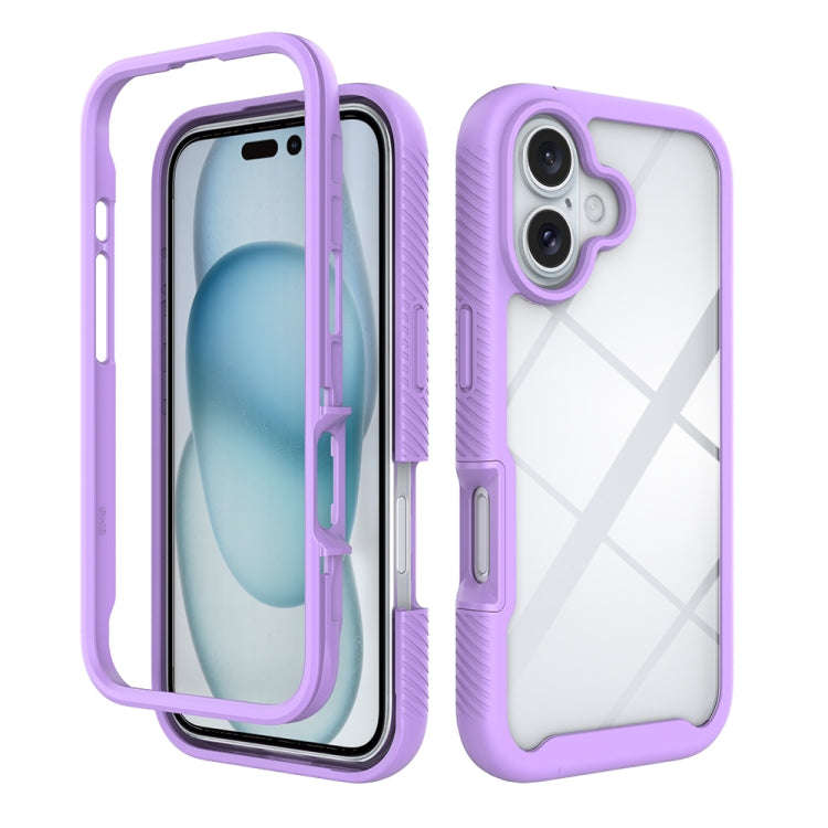 Starry Sky Solid Color Shockproof TPU Clear PC Phone Case, For iPhone 16 Pro Max, For iPhone 16 P...