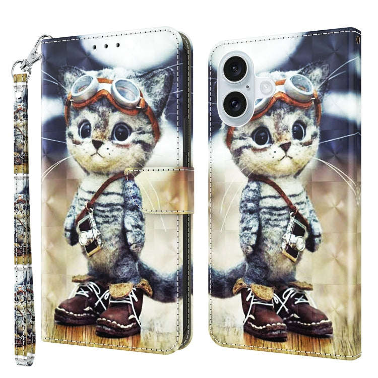 3D Painted Leather Phone Case, For iPhone 16 Pro Max, For iPhone 16 Pro, For iPhone 16 Plus, For ...