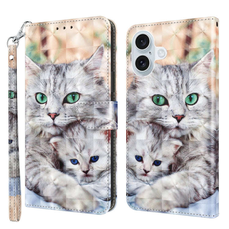 3D Painted Leather Phone Case, For iPhone 16 Pro Max, For iPhone 16 Pro, For iPhone 16 Plus, For ...