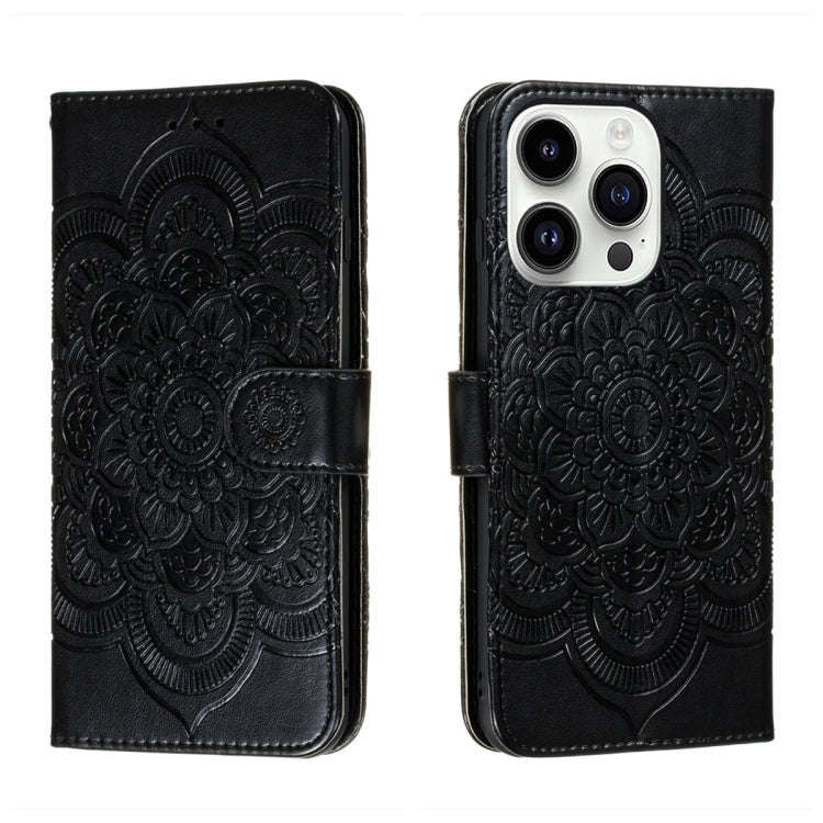 Sun Mandala Embossing Leather Phone Case, For iPhone 16e / 17e, For iPhone 17 Pro Max, For iPhone...