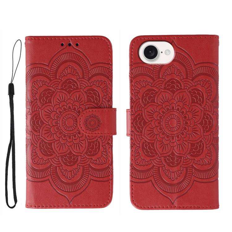Sun Mandala Embossing Leather Phone Case, For iPhone 16e / 17e, For iPhone 17 Pro Max, For iPhone...