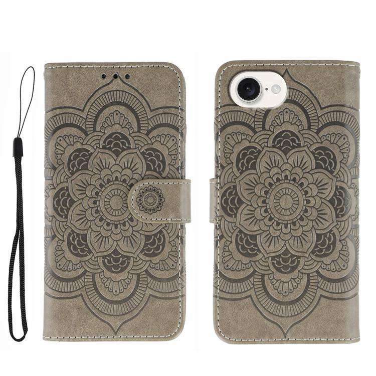 Sun Mandala Embossing Leather Phone Case, For iPhone 16e / 17e, For iPhone 17 Pro Max, For iPhone...