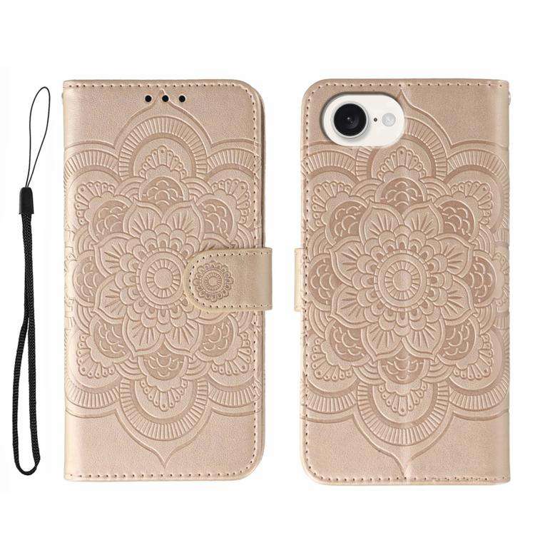 Sun Mandala Embossing Leather Phone Case, For iPhone 16e / 17e, For iPhone 17 Pro Max, For iPhone...