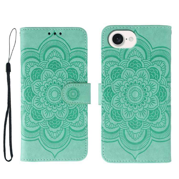 Sun Mandala Embossing Leather Phone Case, For iPhone 16e / 17e, For iPhone 17 Pro Max, For iPhone...