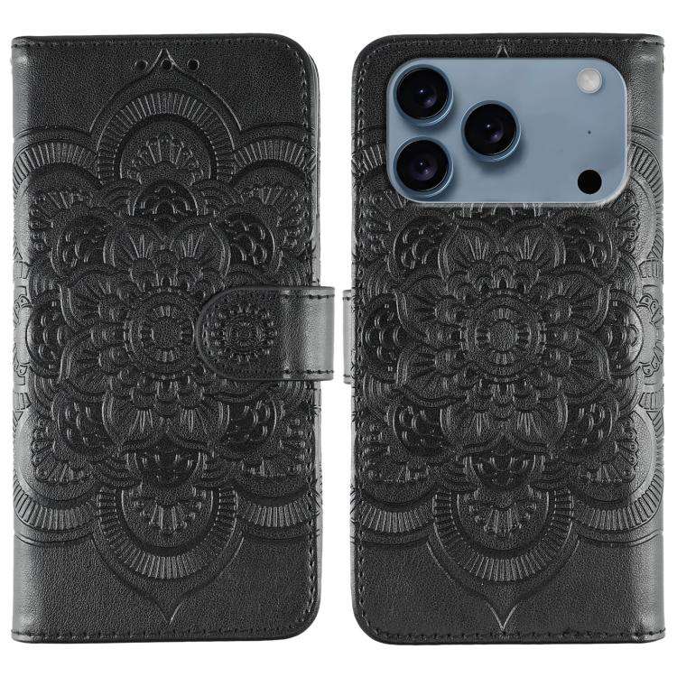 Sun Mandala Embossing Leather Phone Case, For iPhone 16e / 17e, For iPhone 17 Pro Max, For iPhone...