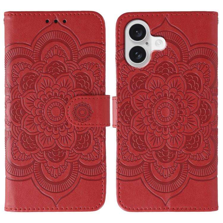 Sun Mandala Embossing Leather Phone Case, For iPhone 16e / 17e, For iPhone 17 Pro Max, For iPhone...