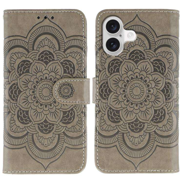 Sun Mandala Embossing Leather Phone Case, For iPhone 16e / 17e, For iPhone 17 Pro Max, For iPhone...