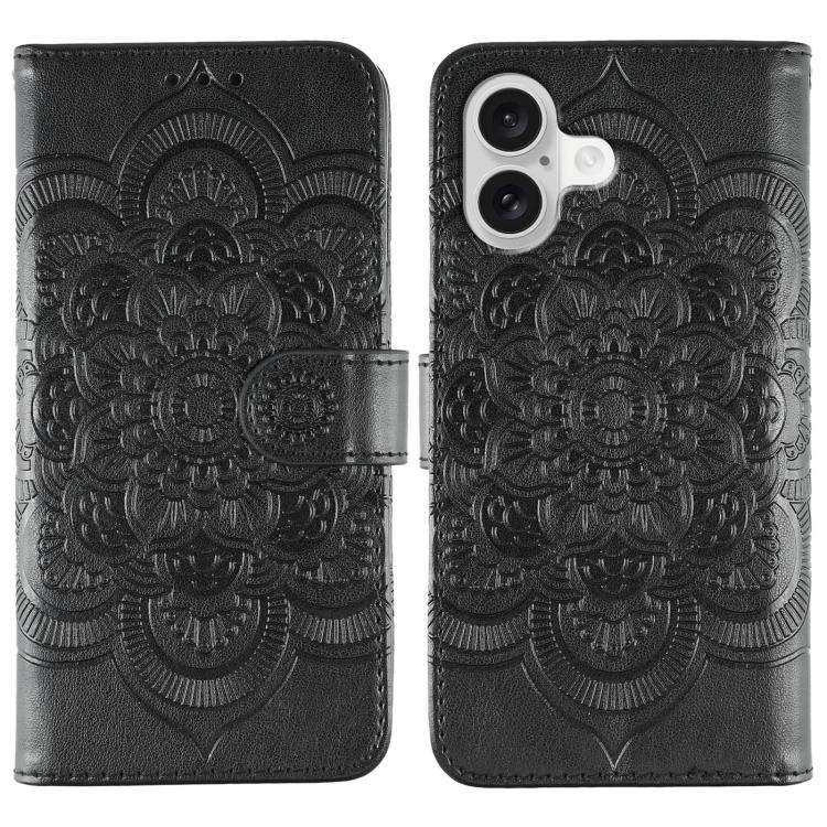 Sun Mandala Embossing Leather Phone Case, For iPhone 16e / 17e, For iPhone 17 Pro Max, For iPhone...
