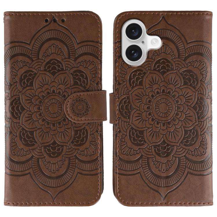 Sun Mandala Embossing Leather Phone Case, For iPhone 16e / 17e, For iPhone 17 Pro Max, For iPhone...