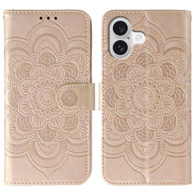 Sun Mandala Embossing Leather Phone Case, For iPhone 16e / 17e, For iPhone 17 Pro Max, For iPhone...