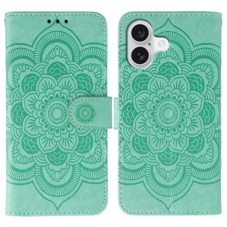Sun Mandala Embossing Leather Phone Case, For iPhone 16e / 17e, For iPhone 17 Pro Max, For iPhone...