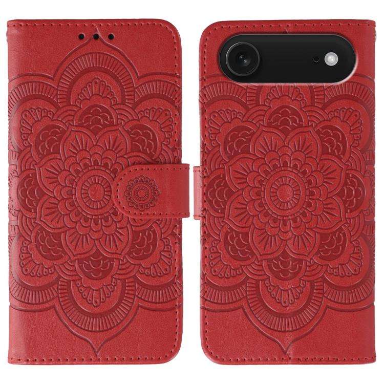 Sun Mandala Embossing Leather Phone Case, For iPhone 16e / 17e, For iPhone 17 Pro Max, For iPhone...