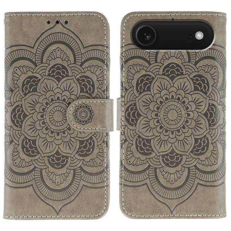 Sun Mandala Embossing Leather Phone Case, For iPhone 16e / 17e, For iPhone 17 Pro Max, For iPhone...
