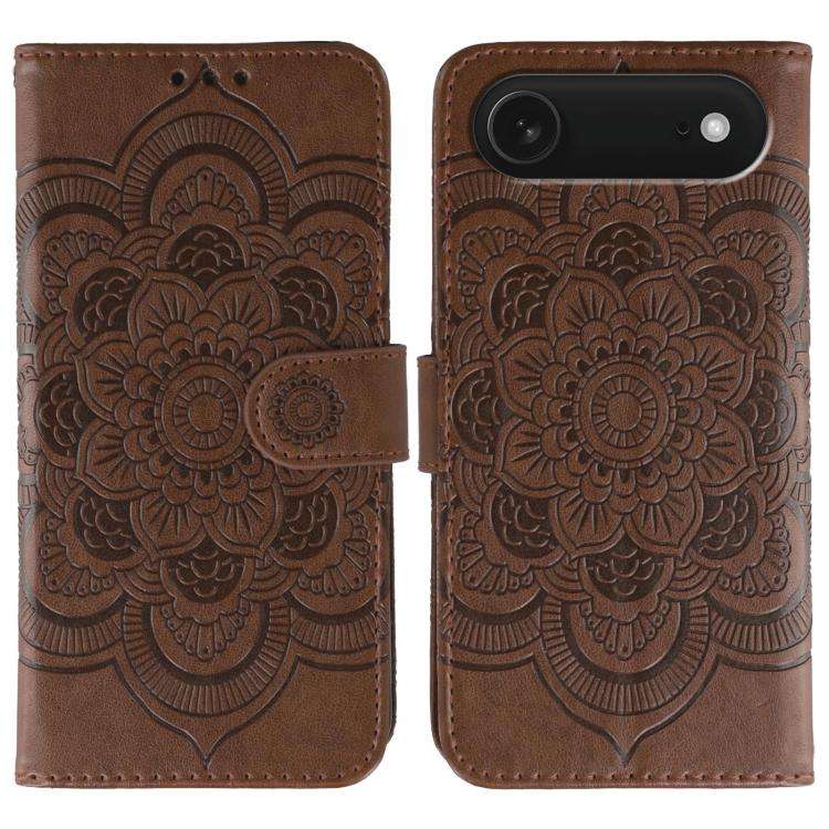 Sun Mandala Embossing Leather Phone Case, For iPhone 16e / 17e, For iPhone 17 Pro Max, For iPhone...